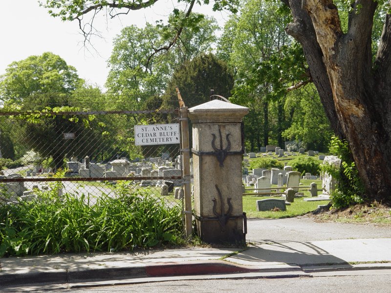 Cedar Bluff Cemetery sign