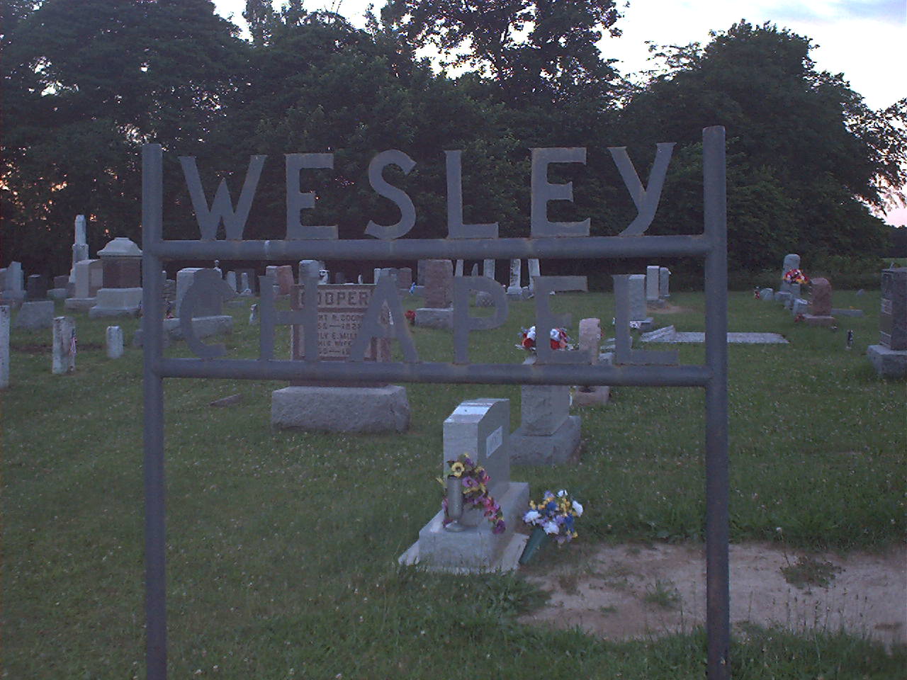 Wesley Chapel Cemetery sign