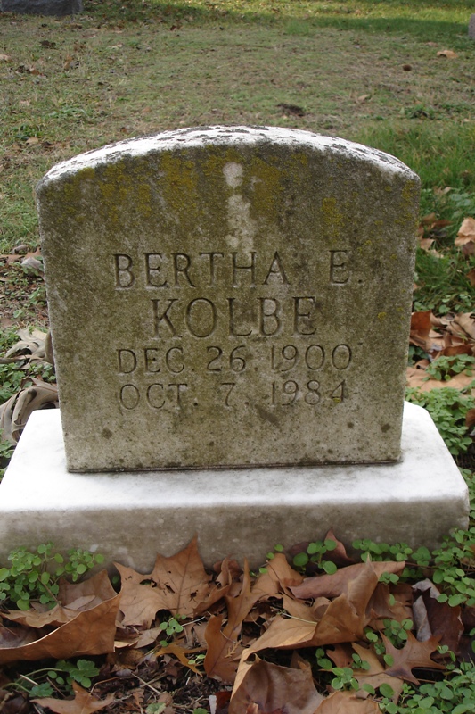 Bertha Kolbe headstone