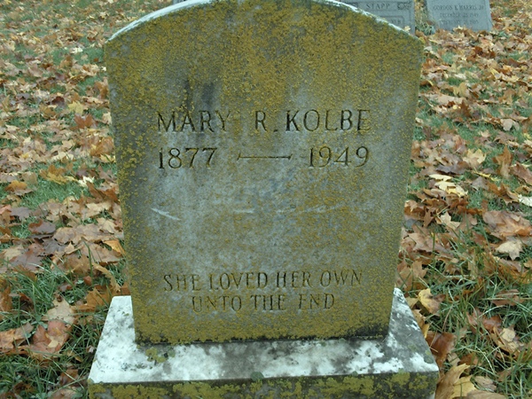 Mary R. Kolbe headstone
